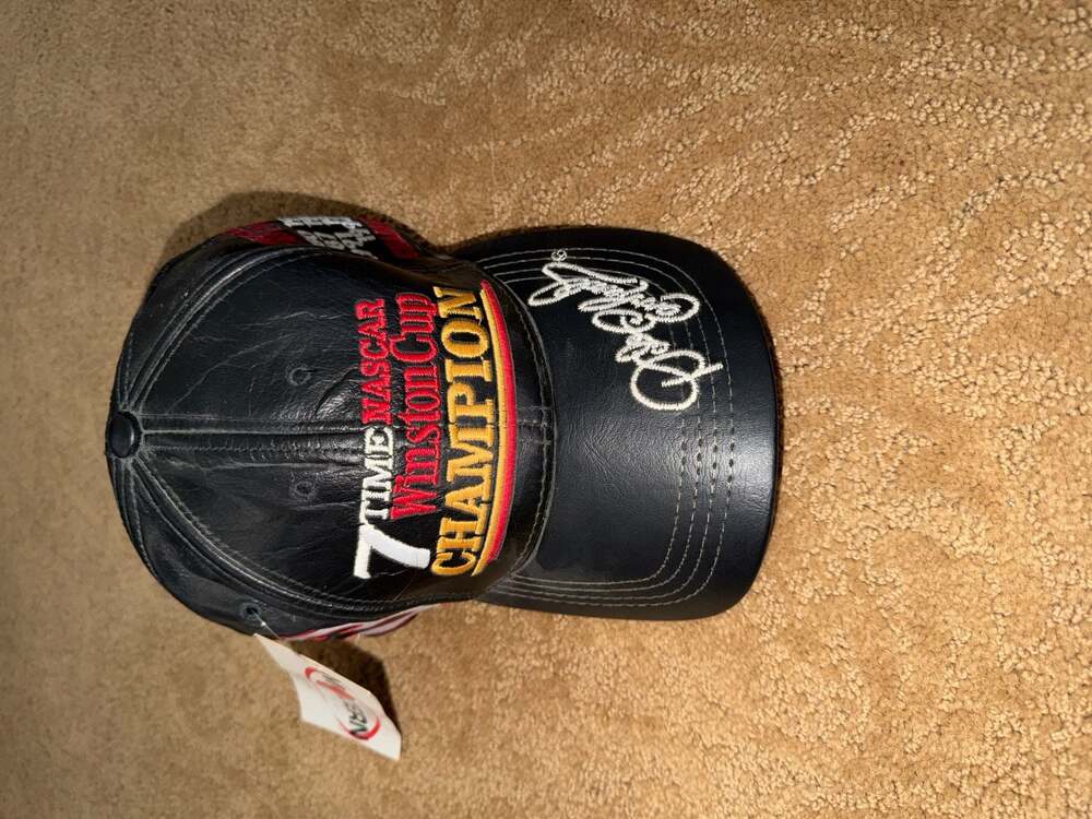 Vintage Dale Earnhardt NASCAR 7-Time Winston Cup Champion Black Leather Hat - Picture 4 of 5